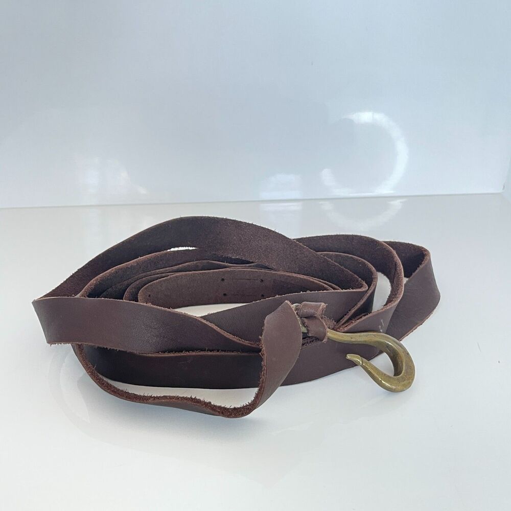 SUPER RARE!! philip crangi wrap belt in brown leather hook closure